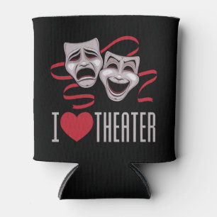 I Love Theatre Comedy And Tragedy Masks Can Cooler