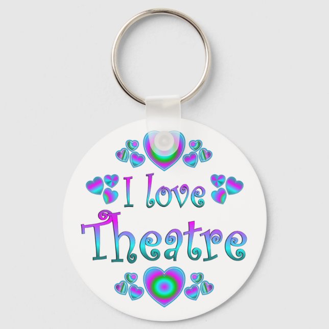 I Love Theatre Key Ring (Front)