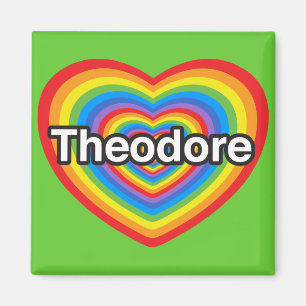 I love Theodore. I love you Theodore. Heart Magnet