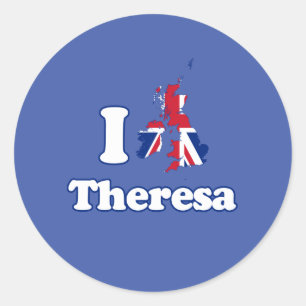I Love Theresa - GBR -- -  Classic Round Sticker