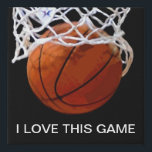 I Love This Game Basketball Faux Canvas Print<br><div class="desc">I Love This Game. Popular Sports - Basketball Game Ball Image.</div>