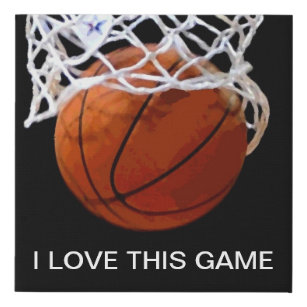 I Love This Game Basketball Faux Canvas Print