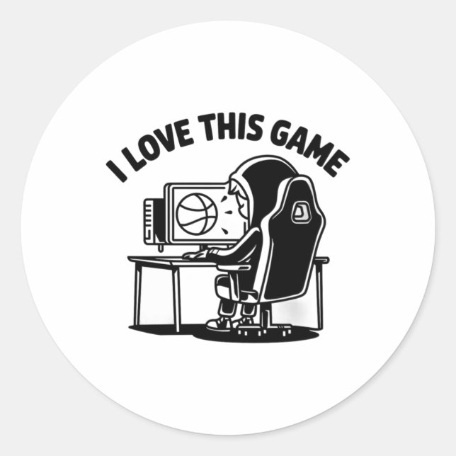 I Love This Game  Classic Round Sticker (Front)