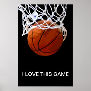 I Love This Game Close-up Basketball Poster