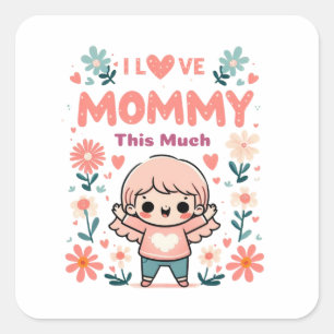 I Love This Mummy So Much Square Sticker