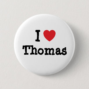 I love Thomas heart custom personalised 6 Cm Round Badge