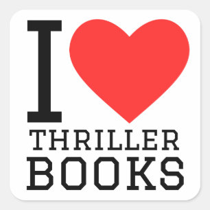 I love thriller books square sticker
