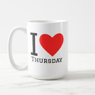 I love Thursday  Square Sticker Coffee Mug
