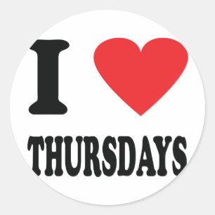 I love thursdays icon classic round sticker