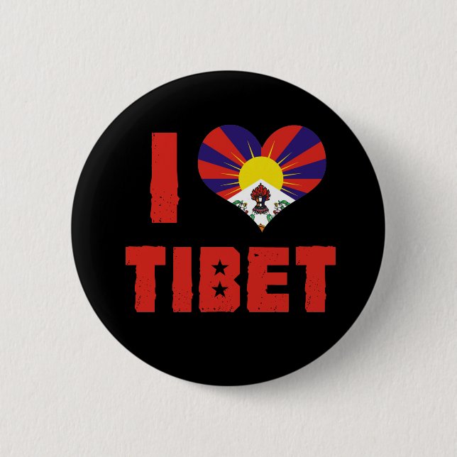 I Love Tibet Button (Front)