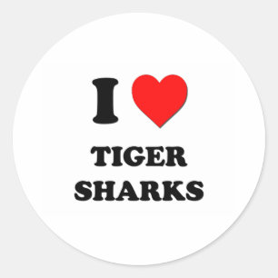 I Love Tiger Sharks Classic Round Sticker