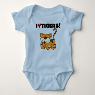 I Love Tigers Baby Bodysuit