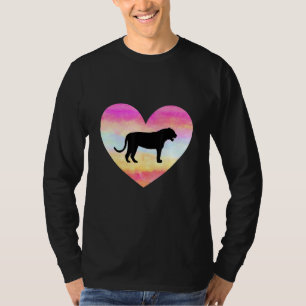 I Love Tigers Heart Feline Big Cat Colourful Sunse T-Shirt