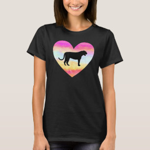 I Love Tigers Heart Feline Big Cat Colourful Sunse T-Shirt