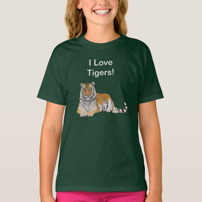 I Love Tigers T-Shirt (Front)