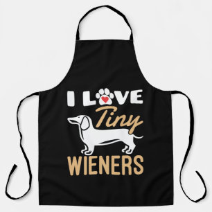 I Love Tiny Wieners Funny Dachshund Dog Apron