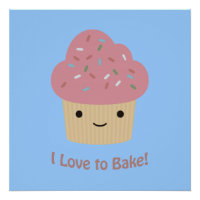 I love to Bake! Cute Cupcake