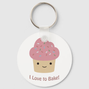 I love to bake key ring