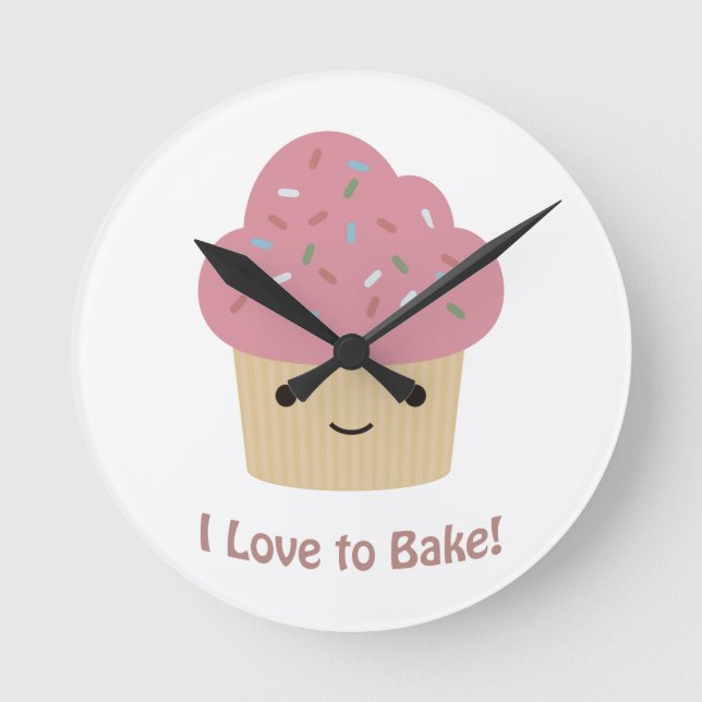 I love to bake round clock (Front)