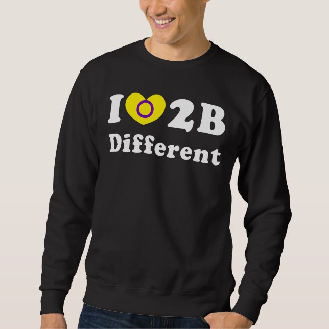 I Love To Be Different Intersex Pride Flag Pride M Sweatshirt (Front)