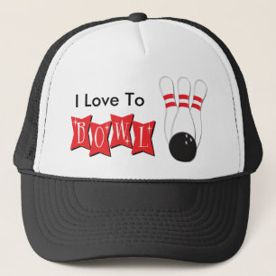 I Love To Bowl Trucker Hat