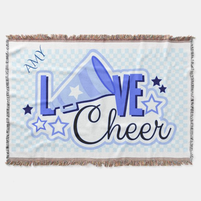 I love to cheer personalized throw blanket. blanket (Front)