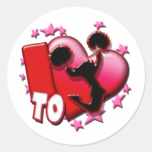 I Love to Cheer (Red) Classic Round Sticker