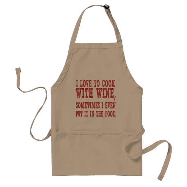 I love to cook with wine standard apron (Front)