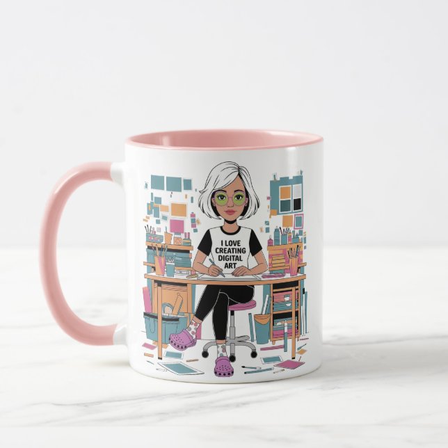 "I LOVE TO CREATE DIGITAL ART" Coffee Mug (Left)