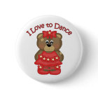 I Love to Dance Ballerina Bear Red