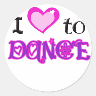 I Love to Dance Classic Round Sticker
