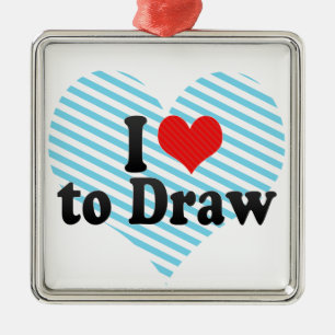 I Love to Draw Metal Tree Decoration