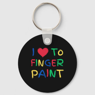 I Love To Finger Paint Couple Valentine Day Cute H Key Ring