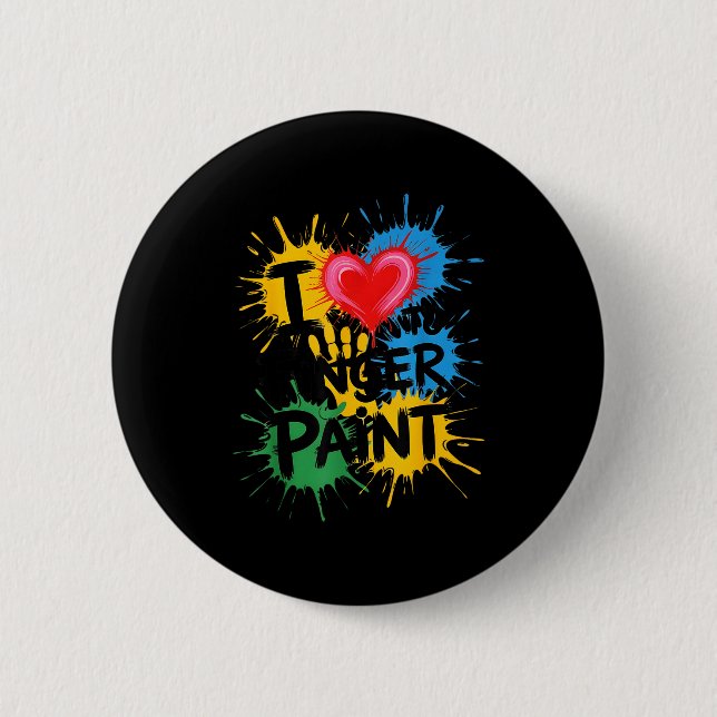 I Love To Finger Paint Couples Art Teacher Finger  6 Cm Round Badge (Front)