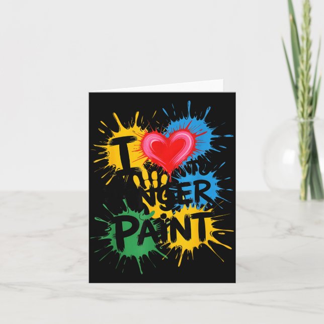 I Love To Finger Paint Couples Art Teacher Finger  Card (Front)