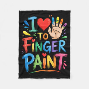 I Love To Finger Paint Couples Art Teacher Finger  Fleece Blanket