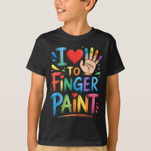 I Love To Finger Paint Couples Art Teacher Finger T-Shirt
