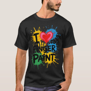 I Love To Finger Paint Couples Art Teacher Finger  T-Shirt