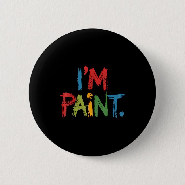 I Love To Finger Paint I'm Paint Funny Couple Vale 6 Cm Round Badge (Front)