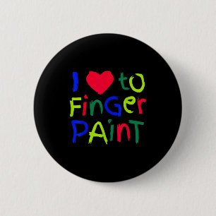 I Love To Finger Paint Matching I'm Paint Couple V 6 Cm Round Badge