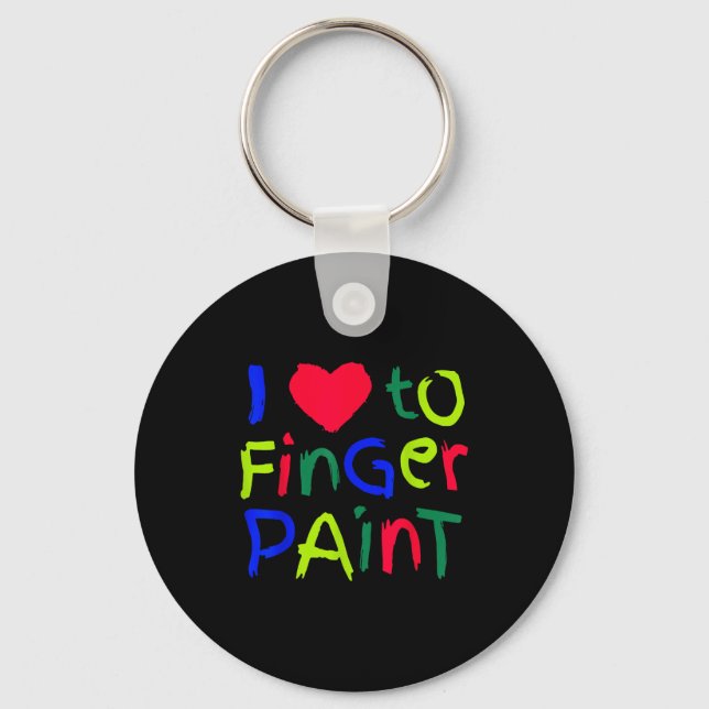 I Love To Finger Paint Matching I'm Paint Couple V Key Ring (Front)