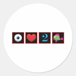 I LOVE TO FISH CLASSIC ROUND STICKER