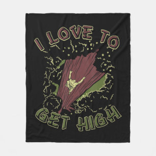 I Love To Get High Tree Climbing Arborist Fleece Blanket