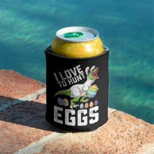 I Love To Hunt Eggs Easter Dinosaur T Rex Can Cooler
