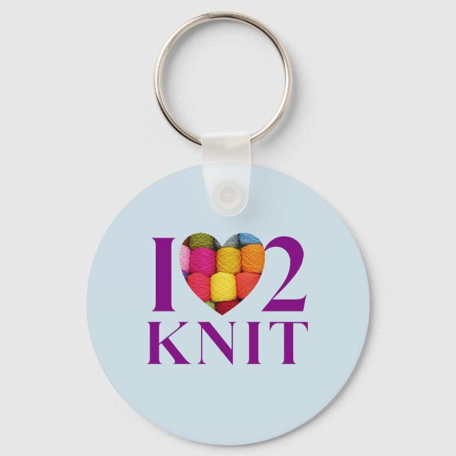 I Love to Knit - Key Ring (Front)