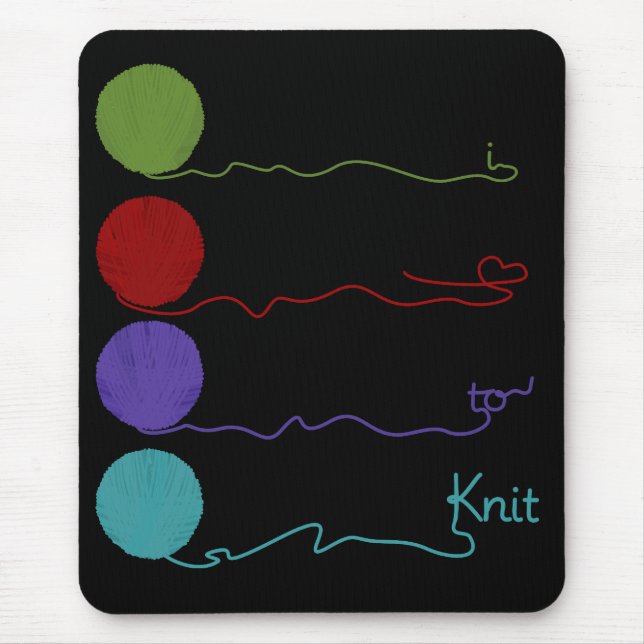 I Love to Knit Mousepad (Front)