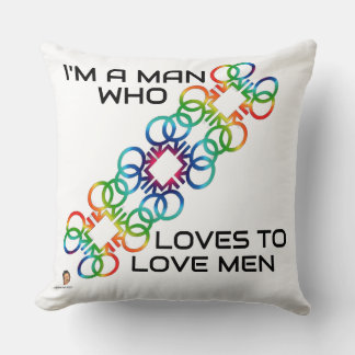 I LOVE TO LOVE MEN Throw Pillow