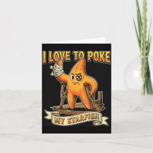 I love to poke my starfish funny vintage humour card