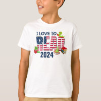 I LOVE TO READ America Flag 2024