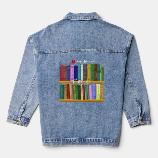 I love to read Books  Thunder_Cove Denim Jacket (Back)